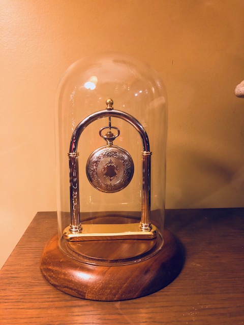 Pocket Watch Display Dome - 4" x 7" with Brass Full Arch Stand